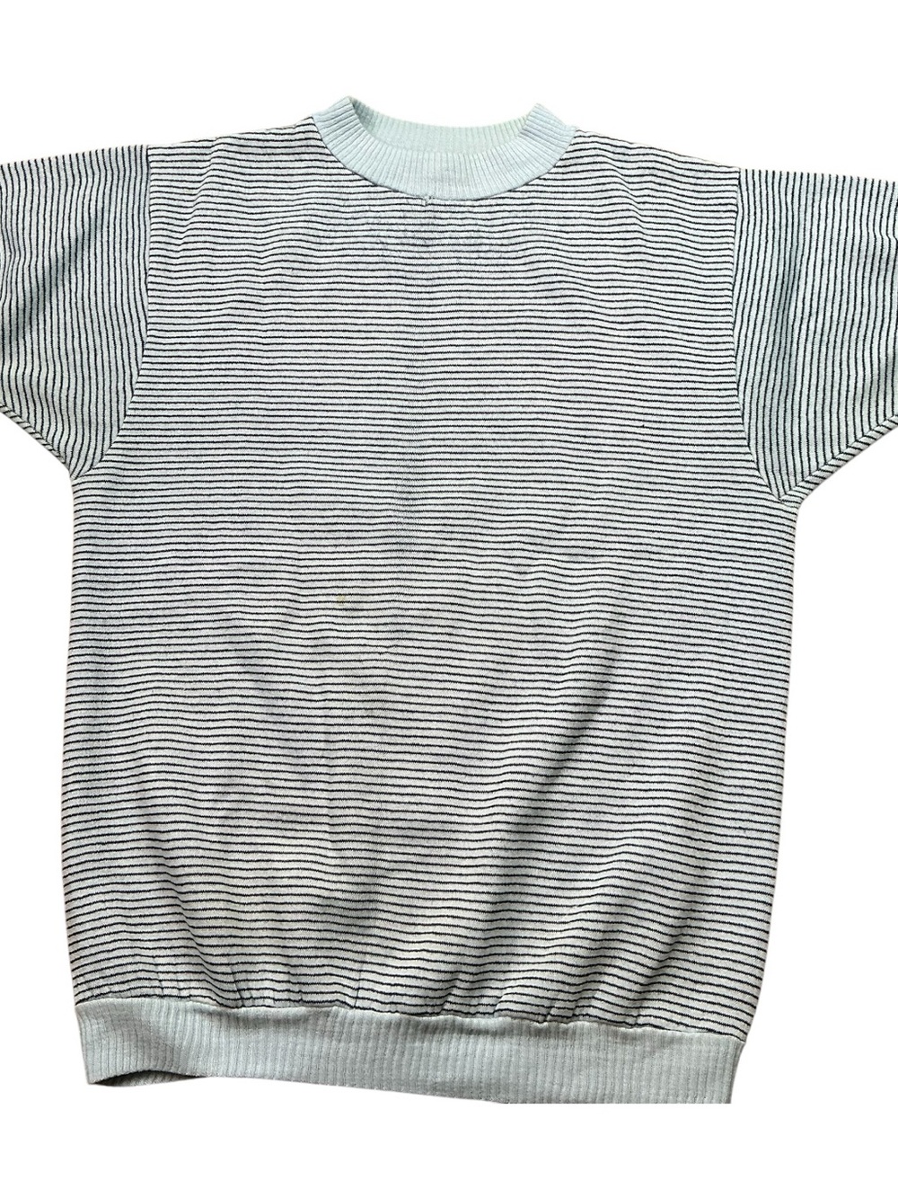 Vintage 1960s Towncraft Penney’s sky blue/ navy striped crewneck sweater USA